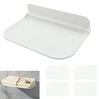 Badablage Wandboards Faltbar Wandregal Duschablage - Ohne Bohren, Zusammenklappbar, Selbstklebende Ablage fürs Bad, Schlafzimmer, Kann Router, Kleidung, Kleinigkeiten platzieren, 30*20cm,1 Stück