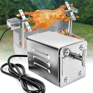Grillmotor füR Grillspieß 15W 220v Edelstahl BBQ Grill Grillmotor 50-70kg Drehspieß Grill Ziegenschwein Spanferkelgrill Huhn Motor
