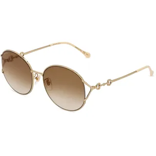 Gucci GG1017SK Damen-Sonnenbrille Vollrand Rund Metall-Gestell, Gold