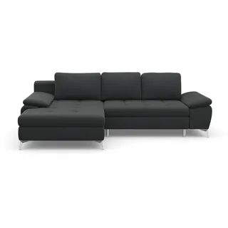 Ecksofa SIT & MORE "Latigo L-Form", grau (anthrazit), B:270cm T:163cm, Sofas, mit Recamiere, wahlweise mit Bettfunktion und Bettkasten