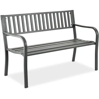 Relaxdays Gartenbank 82 x 127 x 59,5 cm Grau