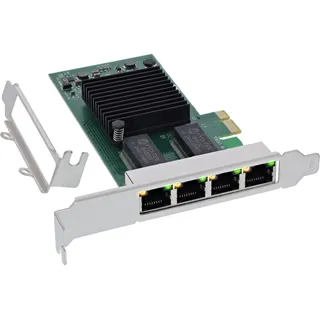 InLine Quad Gigabit Netzwerkkarte, 4x RJ45 1 Gb/s, PCIe x1