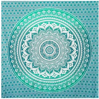 Wiladu Wandteppich Mandala Tuch Wand Mehrzweck Pareo Strandtuch XXL für Camping und Yoga blau