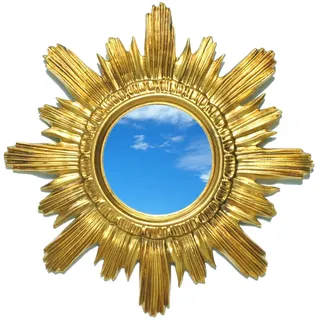 LIGUORO SHOP Runder Spiegel mit Rahmen Sonne im venezianischen Barock-Stil Fake Vintage Shabby Chic cm 32 (Gold)