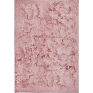 Fellteppich Roger, Dekowe, rechteckig, Höhe: 20 mm, Kunstfell, Kaninchenfell-Haptik, weich - ein echter Kuschelteppich rosa 70 cm x 120 cm x 20 mm