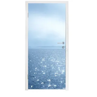 MuchoWow Türtapete Sommer - Meer - Berge, Matt, bedruckt, (1 St), Türfolie Selbstklebend, Türtapete, Türdeko Poster, 95x235 cm bunt 95 m x 235 m