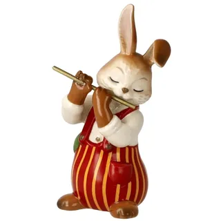 GOEBEL Hasenfigur Lustiger Flötist Bunt Steingut 8 cm