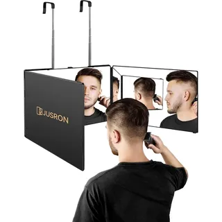Spiegel zum Aufhängen – Klappspiegel – 3-teiliges Spiegelset zum selbstständigen Haareschneiden – Make-up-Spiegel mit verstellbarer Höhe ...