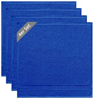 Lashuma Geschirrtuch Frottee, (Spar-Set, 4-tlg., Küchenhandtücher 50x50 cm), kleine Handtücher für Küche, Bad, Garten, Camping blau