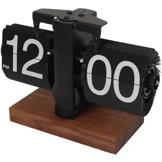 Bewinner Klappbare Schreibtisch-Regaluhr Im Retro-Stil, Automatisch Klappbare Schreibtisch-Tischuhr, Klassische Mechanische Digitalanzeige, Batteriebetrieben, 12 Stunden, Moderne Digitale