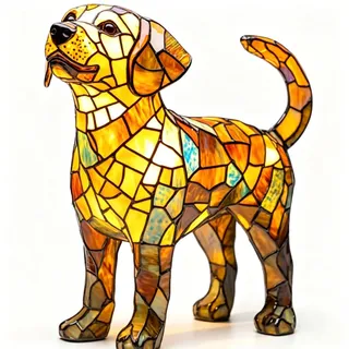 Drawelry 3D Kunstharz Katze Hunde Nachtlicht mit USB-Anschluss Retro LED Tierlampe Dekoration, Kätzche Welpe Haustier Form Tischlampe Zuhause Büro Deko Geschenk für Tierliebhaber (Labrador)