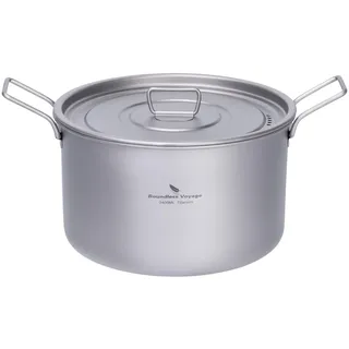 iBasingo 2.4L Camping Kochtopf Outdoor Titan Kochgeschirr Saucentopf Feuertopf für 1-3 Personen Leichte Tragbar Reise Topf Koch Set Backpacking Ausrüstung Ti2108C