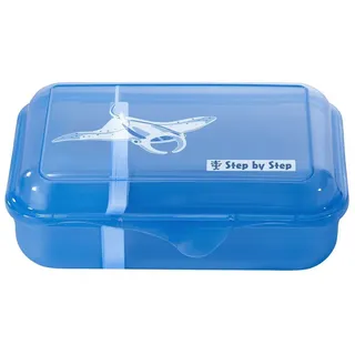 Step By Step Lunchbox „Manta Rio“ blau, mit Trennwand und Klickverschluss, spülmaschinenfest, BPA-frei, für Schule und Kindergarten, für Jungen und Mädchen, 0,9 Liter