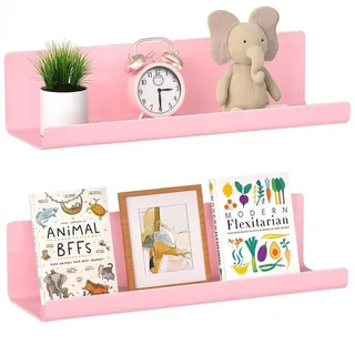 LuxusKollektion Wandregal Schweberegale Wandregal Bilderleiste 2er Kunststoff Rosa 2 Pack rosa