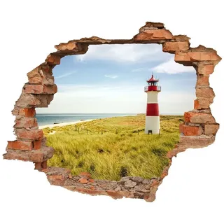 WallSpirit Wandtattoo Wanddurchbruch "Leuchtturm", Selbstklebend, rückstandslos abziehbar bunt 70 cm x 57 cm