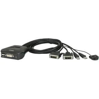 ATEN CS22D 2-Port USB DVI KVM Switch schwarz