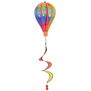 CIM Windspiel - Micro Heißluftballon Butterfly - wetterbeständig - Ballon: Ø17cm x 28cm, Korb: 4cm x 4cm, Spirale: Ø10cm x 35cm - inklusive Aufhängung