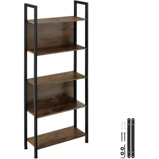 Tectake Bücherregal 62 x 24 x 165,5 cm Dunkelbraun