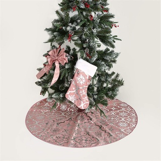 Mateju Weihnachtsbaum Rock Dekoration, Decke Weinachtsdeko Weihnachtsbaumdecke Röcke Ornaments für Weihnachten Baum Rock Deko Schutz (120cm,Rosa)