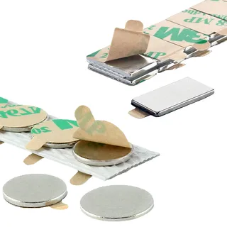 Klebeshop24 Magnete SELBSTKLEBEND | Klebemagnete | Größe & Menge wählbar | Neodym Magnete zum Kleben (rund, 10 x 1,5 mm, 100 Stück)