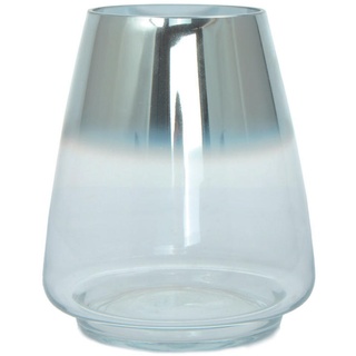 Vase, Silber, Glas, bauchig, 16x18.5x16 cm, mundgeblasen, handgemacht, Dekoration, Vasen, Glasvasen