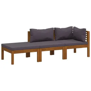 vidaXL Garten-Lounge-Set 3-tlg. grau