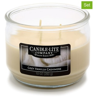 CANDLE-LITE 2er-Set: Duftkerzen "Cozy Vanilla Cashmere" in Weiß - 2x 283 g