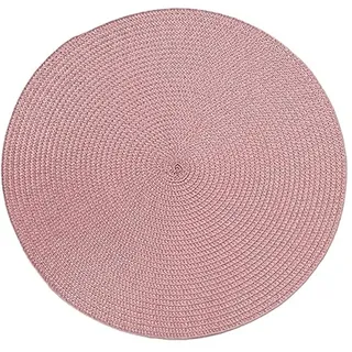Hava Kolari 4er Set Platzsets Rund Tischsets Abwaschbar rutschfest Hitzebeständig Platzdeckchen Gewebt 38cm Platzsets für Küche, Party, Hochzeit (Rosa)