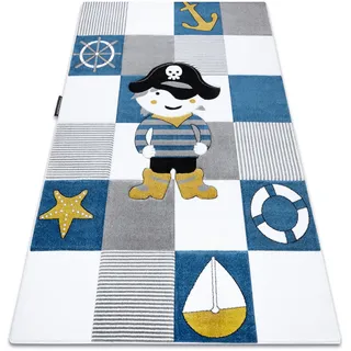 Rugsx - Kinderteppich Petit Corsair Pirat Anker Schiff Blau Blue 180x270 Cm