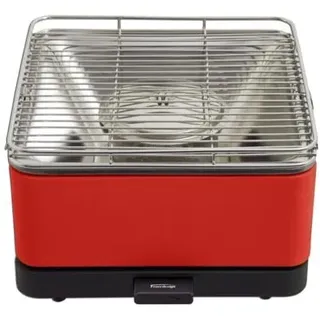 Feuerdesign Teide Holzkohle-Tischgrill mit Lüftungsmotor, rot
