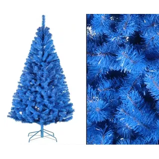 Künstlicher farbiger Tannenbaum blau 180cm mit PVC Nadeln schwer entflammbar