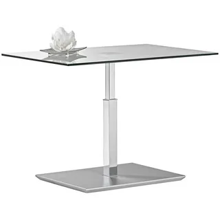 VENDA Beistelltisch auf Rollen höhenverstellbar silber 90 x 47 x 60 cm