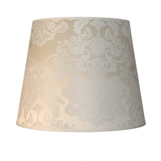 Licht-Erlebnisse Lampenschirm WILLOW, Stoffschirm konisch Ø 38 cm für Stehlampe E27 in Creme glänzend weiß