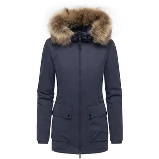Ragwear Kurzmantel "Monadetta Warm", Damen, Gr. M (38), blau (navy), Obermaterial: 74% Baumwolle, 26% Nylon. Innenfutter: 100% Polyester.