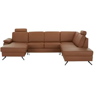 Kollektion Kraft Wohnlandschaft mit Sitz- und Rückenbezug aus Leder Kathi ¦ braun ¦ Maße (cm): B: 314 H: 86 T: 235.0