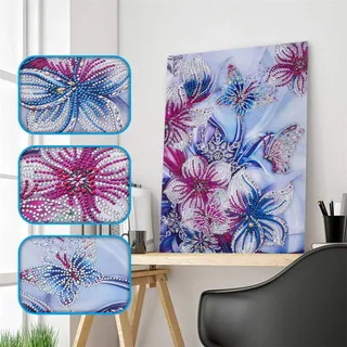 AmyGline DIY 5D Diamond Painting Set Teil Bohrer Crystal Strass Stickerei Malerei Kunst Handwerk für Home Wall Decor Gemälde Kreuzstich Speziell geformt Diamant Malerei Löwe 20x30cm