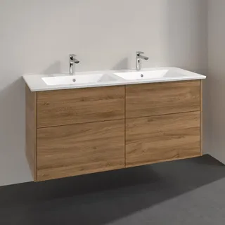 Villeroy & Boch Finero Waschtischunterschrank 130 cm mit Doppelwaschtisch, 4 Auszüge S00505DHR1, Badmöbel,