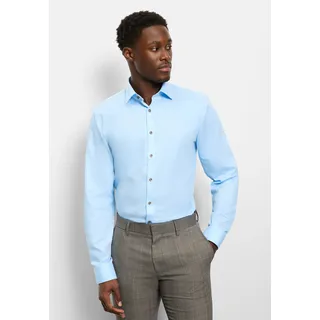 Olymp Businesshemd OLYMP "OLYMP No. Six, super slim, New York Kent", Herren, Gr. 39, Normaler Arm, blau (bleu), 100% Baumwolle, Hemden