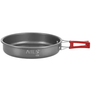 NILS CAMP Bratpfanne Camping Pfanne Outdoor klappbarer Griff grau
