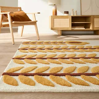 Teppich Aus 100% Wolle, Blumenmuster, Cortes Bunt