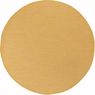 Jimri Outdoorteppich Key West, Rund, Outdoor Teppich Balkonteppich Terassenteppich gelb Rund | 80 cm x 80 cm