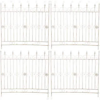 CLP Gartenzäune Mangold 4er Set 60 x 30 cm Beige