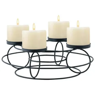 Marrakesch Orient & Mediterran Interior Kerzenständer Moderne Deko Adventskranz Kerzenständer Weihnachtsdeko Rosew Schwarz schwarz