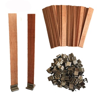 Joyfeel's Store 100 Stück Holz Kerze Dochte mit Eisenständer Kerze Kerne Natürliche Umweltfreundliche Docht für Kerzenherstellung und Kerze DIY Handwerk, 5 zoll (100) (100pcs)