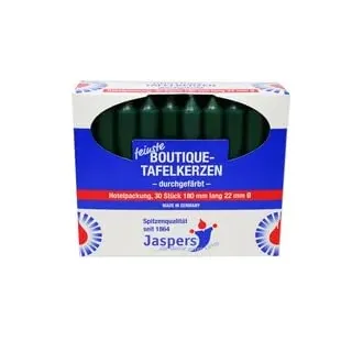 Boutique-Tafelkerzen jagdgrün 30er Pack durchgefärbt