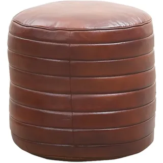 Marrakesch Orient & Mediterran Interior Pouf Vintage Leder 55 x 55 x 55 cm Braun