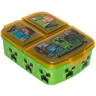 Stor Minecraft - Brotdose mit 3 Fächern für Kinder - Kinder-Lunchbox - Snackbox - Dekorierte Lunchbox