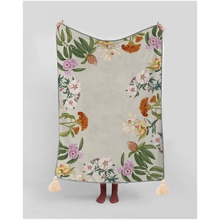 Madre Selva Kuscheldecke "Jara" in Grün - (L)170 x (B)130 cm
