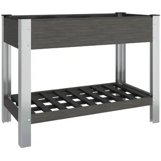 vidaXL Garten-Hochbeet mit Ablage 100 x 50 x 75 cm Grau