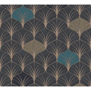 A.S. Création Pop Style Vliestapete 10,05 x 0,53 m 374833 blau/schwarz/gold